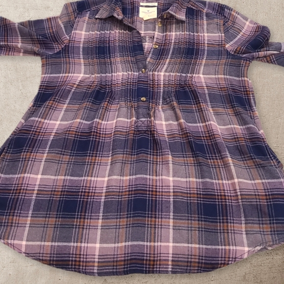American Eagle Outfitters Legging Fit Plaid Top Size Medium - Picture 2 of 8
